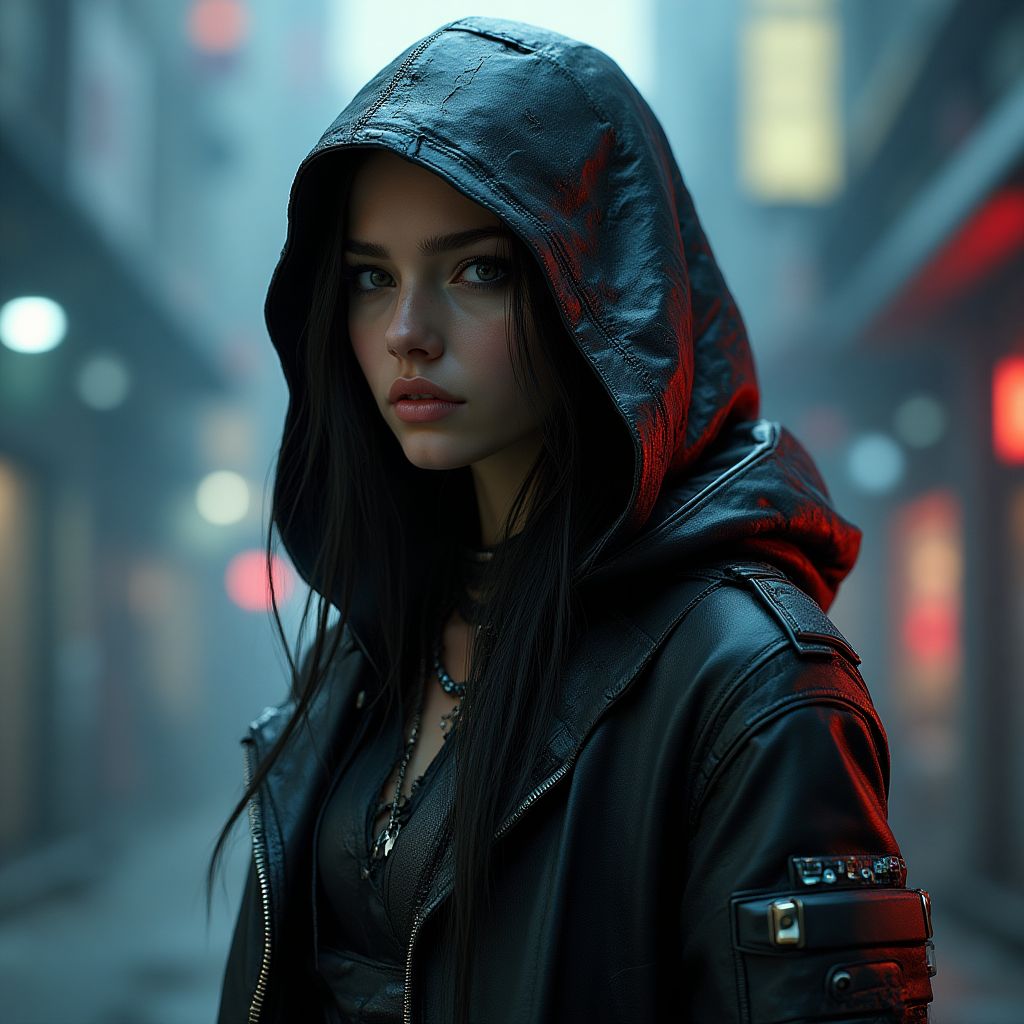 AI generated cyberpunk character concept art